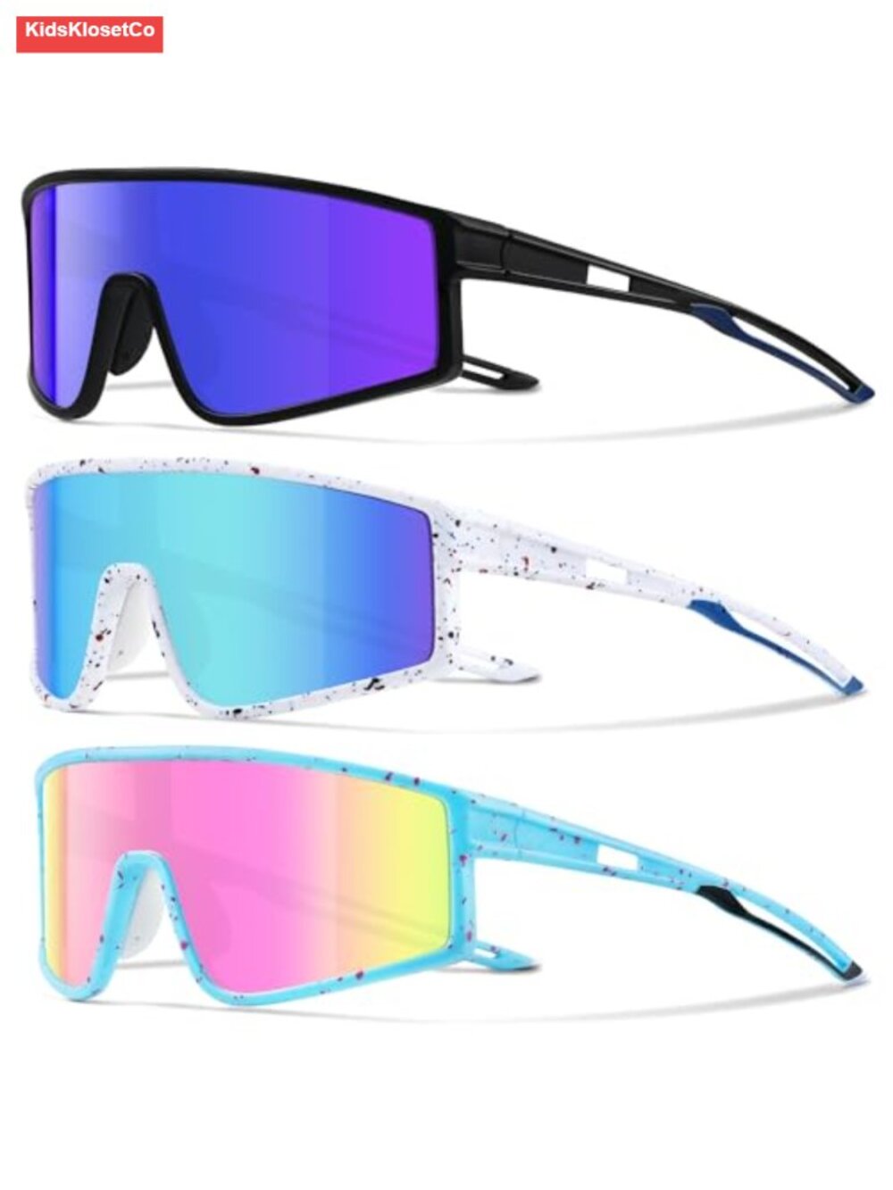 3 Pack Kids Sports Polarized Sunglasses UV Protection Baseball Cycling Running